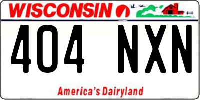 WI license plate 404NXN