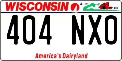 WI license plate 404NXO