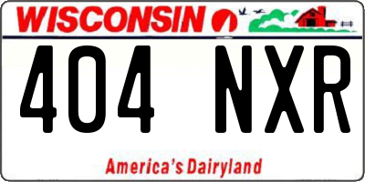 WI license plate 404NXR