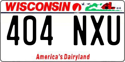 WI license plate 404NXU