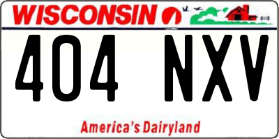 WI license plate 404NXV