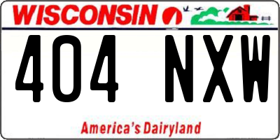 WI license plate 404NXW