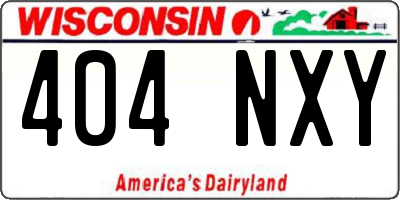 WI license plate 404NXY
