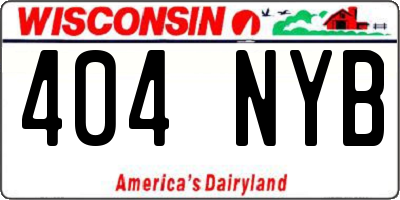 WI license plate 404NYB