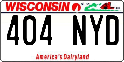 WI license plate 404NYD