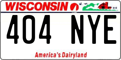 WI license plate 404NYE