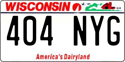 WI license plate 404NYG