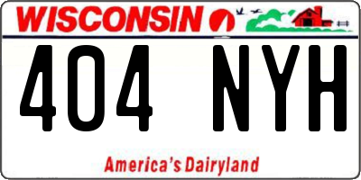 WI license plate 404NYH