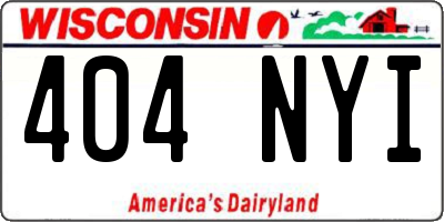 WI license plate 404NYI
