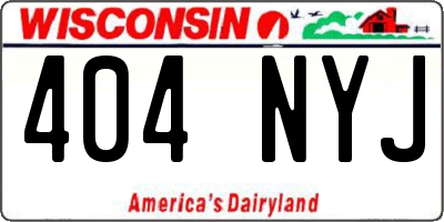 WI license plate 404NYJ