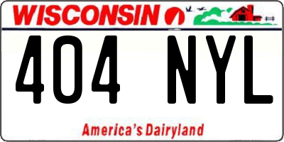 WI license plate 404NYL