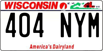 WI license plate 404NYM