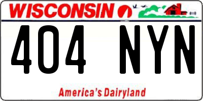 WI license plate 404NYN