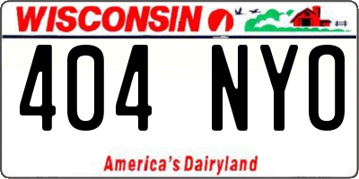 WI license plate 404NYO