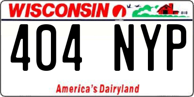 WI license plate 404NYP