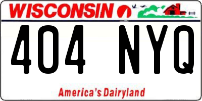 WI license plate 404NYQ