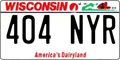 WI license plate 404NYR