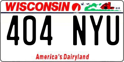 WI license plate 404NYU