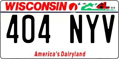 WI license plate 404NYV