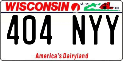 WI license plate 404NYY