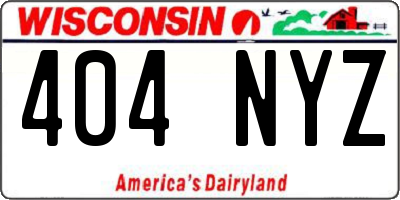WI license plate 404NYZ