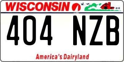 WI license plate 404NZB