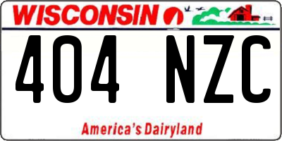 WI license plate 404NZC