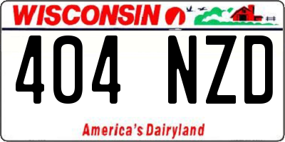 WI license plate 404NZD