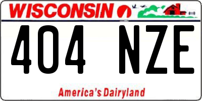 WI license plate 404NZE