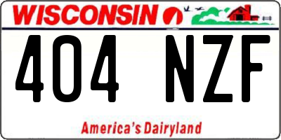 WI license plate 404NZF