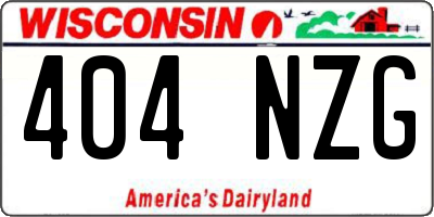 WI license plate 404NZG