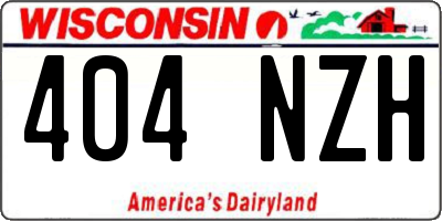 WI license plate 404NZH