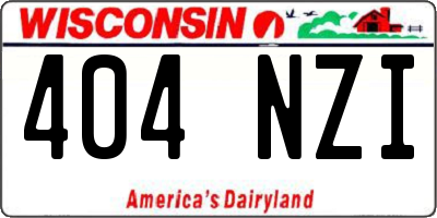 WI license plate 404NZI