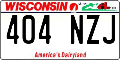 WI license plate 404NZJ