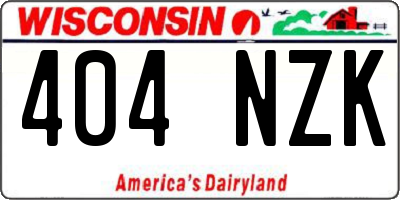 WI license plate 404NZK