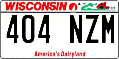 WI license plate 404NZM
