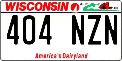 WI license plate 404NZN