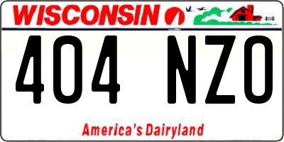 WI license plate 404NZO