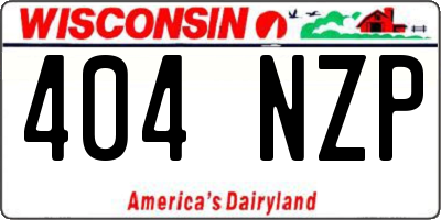WI license plate 404NZP