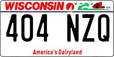 WI license plate 404NZQ