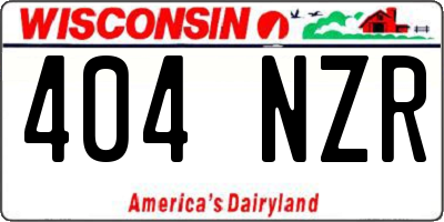 WI license plate 404NZR