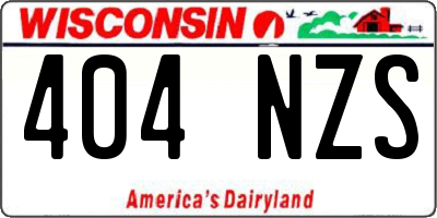 WI license plate 404NZS