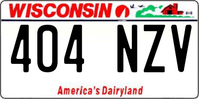 WI license plate 404NZV