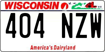 WI license plate 404NZW