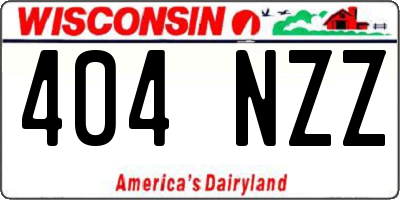 WI license plate 404NZZ