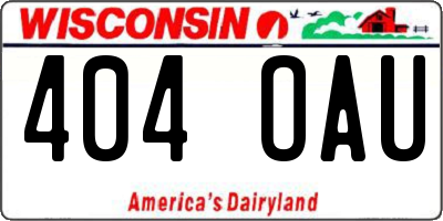 WI license plate 404OAU