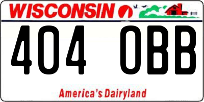 WI license plate 404OBB