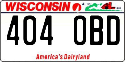 WI license plate 404OBD