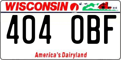 WI license plate 404OBF