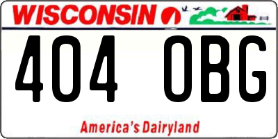 WI license plate 404OBG